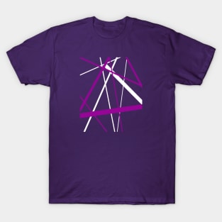 Criss Cross Purple and White Lines T-Shirt